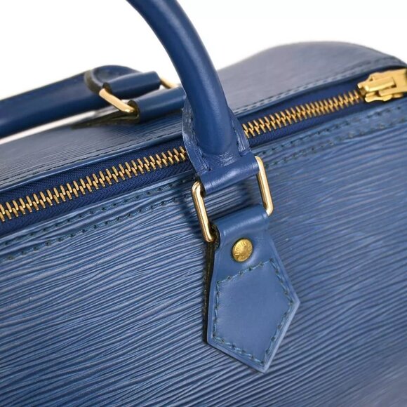Louis Vuitton Blue Epi Speedy 30 Handbag - Picture 5 of 10